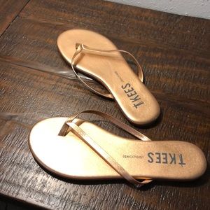 Rose Gold Tkees Flip Flops